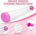 Unittype Mahjong Mat Tube Storage Bag with 2 Rubber Outer Caps 36 Inch Mahjong Mat Holder Clear Artwork Tube Case for Board Games Travel Storage-Mat Not Include(Pink,1 Pcs), 36.69 inches