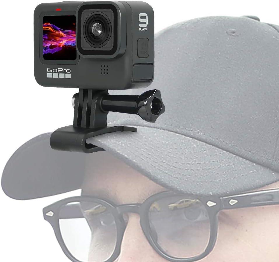 SUREWO Baseball Hat Clip Mount Baseball Cap Clamp Quick Release Mount Compatible with GoPro Hero 13 12 11 10 9 8 7 6 5 Black,DJI Osmo Action 6/5 pro/4/3/2,AKASO/Crosstour/Campark and More