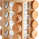 FSC Bamboo 360° Rotating Spice Rack 12 16 20 Spice Jars Multi-use Rack for Kitchen 