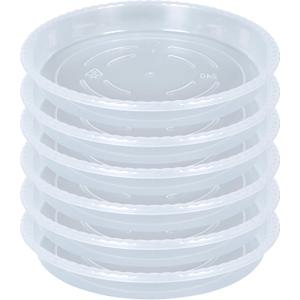 Plant Saucer 6 Pack of 12 inch, Clear Plastic Flower Plant Pot Saucer, Heavy Duty Plant Drip Trays Saucers for Indoor, Plant Water Tray for Planters