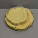 Liacere 50PCS Yellow Plastic Plates - Heavy Duty Disposable -Yellow and Gold Include 25PCS 7inch and 25PCS 10inch Plates for Mother's Day & Baby Shower (Yollow)