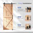 EaseLife 5 FT Sliding Barn Door Track and Handle Hardware Kit, Straight Pulley,Slide Smoothly Quietly,Easy Install (5FT Track Kit for 24"~30" Wide Single Door)
