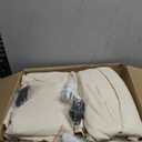 Pinch Pleated Curtains 102 Inch Length Linen Blackout Drapes Back Tab Thermal Insulated Boho Farmhouse Living Room Bedroom 100% Black Out Window Curtains with Lining Sliding Door 2 Panels Sand Beige