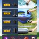 Electric Air Pump,Rechargeable Paddle Board Air Mattress Pump Battery Powered Air Pump with Camping Light,4 Nozzles for Air Mattress Beds, Swimming Ring, Pool Floats/Toys