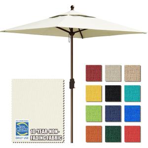 EliteShade USA 10-Year-Non-Fading 6x6Ft Square Market Umbrella Patio Outdoor Table Umbrella with Ventilation, Natural