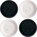 Tervis Travel Lid Made in USA Double Walled Insulated Tumbler Travel Cup Keeps Drinks Cold & Hot, Fits 24oz Tumblers & 16oz Mugs - 4pk, Assorted Black and White