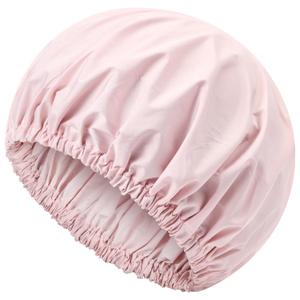 Shower Caps For Women Reusable Waterproof Keeping Hair Dry When Taking a Bath, Pink