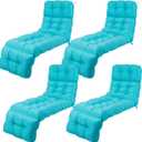 Indoor/Outdoor Chaise Lounge Tufted Bench Cushions, 72"x22" Outdoor Bench Cushion for Wicker Loveseat Porch Swing Patio Chair Furniture Replacement(Mint Green,4 Pcs) 