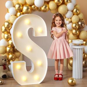 imprsv Marquee Light Up Letters, 3FT Mosaic Letters with Light for Baby Shower Graduation Party Decor, Large S for Engagement Wedding Party Decorations (Need to Assemble)