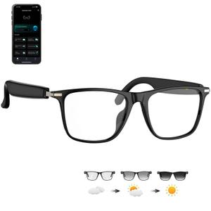 XOOMEER Ai Smart Glasses, Bluetooth Glasses with 164+ Language Translation, Physical Color-Change Lenses,Multifunctional Audio Eyewear for Women Men (M01)