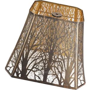 Large sconce lamp shade,metal spider rectangle lamp shade,modern lamp shades,table lamp shade for bedroom or living room (8+6.1)" Top x (13.8+8)" Bottom x 11" Hight,Bronze Gold, 8" top x 14" bottom x 11" high