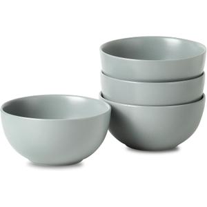 Cereal Bowls Set of 4, 24 oz Bowls for Kitchen, Ceramic Bowls for Salad, Fruit, Breakfast, Dessert, Stoneware Soup Bowls, Dishwasher & Microwave Safe, Pebble Gray