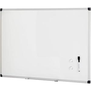 Amazon Basics Magnetic Dry Erase Whiteboard, 36"W x 24"H, Aluminum Frame, Silver/White, Easy to Install and Clean