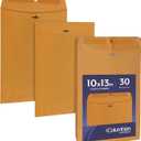 Columbian 10 x 13 Clasp Envelopes, Gummed, 28 lb Brown Kraft, for Mailing Flat Letter Size Documents or Photos, Bulk Pack, 30 Per Pack (COLO405), 19 Pack