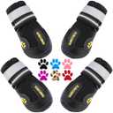 QUMY Dog Shoes for Dogs, Dog Boots & Paw Protectors for Winter Snowy Day, Summer Hot Pavement, Water-Resistant in Rainy Weather, Outdoor Walking, Indoor Hardfloors Skid-Resistant Sole, Size 5