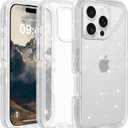 iPhone 16 Pro Max Case Clear, Anti-Drop, Transparent, Shockproof, Military Grade Drop Protection, Heavy Duty Protective Phone Case Cover for 16 Pro Max 6.7",Clear Glitter