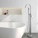Freestanding Bathtub Faucet, Floor Mount Bathtub Faucet Freestanding Tub Faucet Standing Bathtub Filler, High-Flow Bath Shower Faucet with Handheld sprinkler, Chrome Plated, Brass