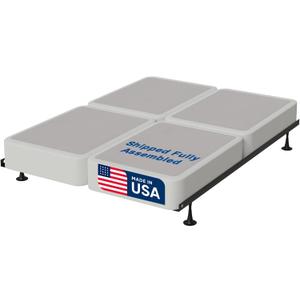 Nutan, 8-Inch Sturdy Wood Box Spring for Mattress Support - Durable and Fully Assembled, Natural Wood Foundation for King(Fold), White