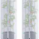 2 Pack 47" Tall Netting for Tomato Cages, Sun Shade Top with Zipper & Drawstring, Pop-Up Mesh Plant Cover (Cage Not Included)