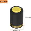 uxcell 100Pcs PVC Heat Shrink Capsules Wine Bottle Capsules Shrink Cap Wrap Shrink Top Cover Flower Pattern for Wine Cellars and Home Kitchen, Black 32x50mm