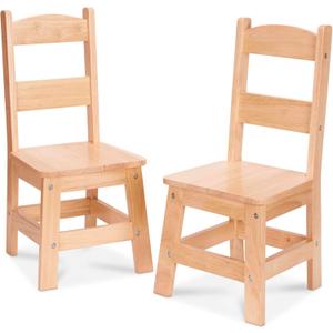 Melissa & Doug Wooden Chairs, Set of 2 - Blonde Furniture for Playroom