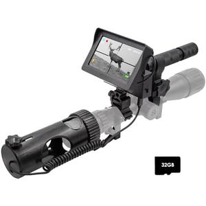 DIY 720p Digital Video Recording Hunting Night Vision Rifle Scope Monocular Camera VCR with LCD Display, 850nm Infrared IR Flashlight and 32G MicroSD Card for Tactical Hunting (Battery NOT Included)