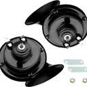 Pack-2 300DB Snail Horn, ABS + Metal Integrated Super Loud Snail Horn, Universal 12V Car Security Alarm Speaker, for Most Cars, Trucks and Vans (Black)
