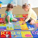Kids Rug for Playroom Classroom, ABC Alphabet Numbers Play Toddlers Rugs, 3x5 Learning Educational Bedroom Floor Mat, Washable Baby Carpet for Boys Room, Nursery, Preschool, Daycare
