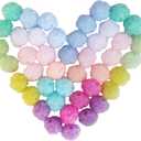 4 x Xeahung 200PCS Colored Acrylic Rose Beads 12mm Round Flower Beads Charms for Jewelry Making Bracelets Earring Necklace Adults Beading DIY Art Craft Christmas Ornament Birthday Gifts (Mixed Color)