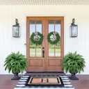 Artificial Boston Fern Bush - Set of 2 45Inch Fake Ferns with 55 Fronds, Large Hanging Faux Plants Decor, UV Resistant Faux Fern Vines Silk Greenery for Outdoor Indoor, Porch, Farms, Patio