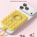 Syncwire Magnetic Phone Grip for MagSafe, Magsafe Suction Phone Grip with Silicone Cup, Dual Ring Phone Holder for Mirror Selfie & Video Recording, Removable Hands-Free, 2.68 x 3.66, Sunshine Yellow