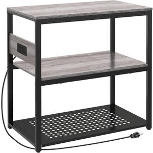 Livofloral 20-29 Gallon Fish Tank Stand With Power Outlets, 3-Tier Metal Aquarium Stands, Breeder Reptile Tank Stand with Shelf for Home Office, 660LBS Capacity, 29.5 x 15.8 x 30.1 inches, Grey