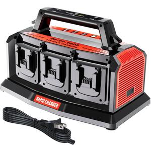 Super Battery Charger for Milwaukee M18 Battery, 6-Ports Simultaneous Rapid Charger Station Compatible with Milwaukee 18v Li-Ion Battery and Tools 48-59-1807 Charger