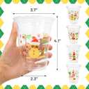 WorldBazaar 12OZ Hawaii Christmas Plastic Cups 100 PCS Clear Disposable Snowman Santa Claus Drinking Cups Cold Beverage Coffee Holiday Winter Party Supplies