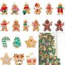 Sumind 24 Pieces Gingerbread Man Christmas Ornaments and Candy Canes Set - Tree Hanging Decorations for Xmas Holiday Party
