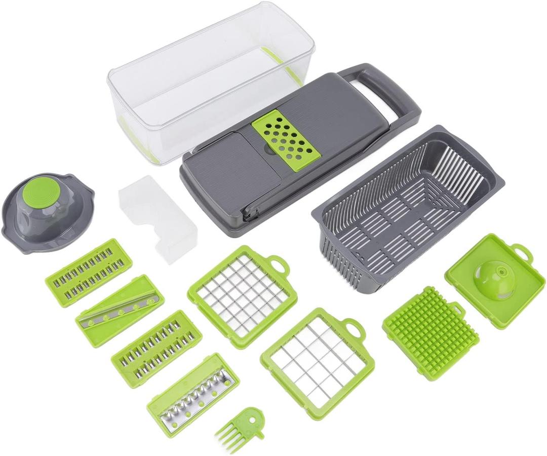 Vegetable Chopper Food Chopper, Multifunctional Veggie Slicer Dicer Cutter Mandoline Slicer with Egg White Separator Garlic Grinder for Potato Carrot Onion