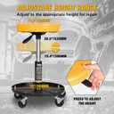 YELLOW JACKET Rolling Mechanic Stool with Wheels Pneumatic Garage Shop Seat Adjustable Height Roller Mechanics Creeper Chair with Tool Tray for Auto Repair