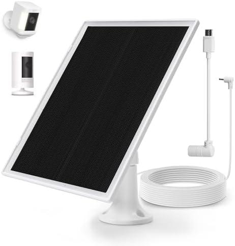 Solar Panel Charger for Ring Camera, Compatible with Ring Stick Up Cam Battery, Spotlight Plus/Pro, Waterproof, 4M/13FT Cable，6W Fast Charging (1Pack)