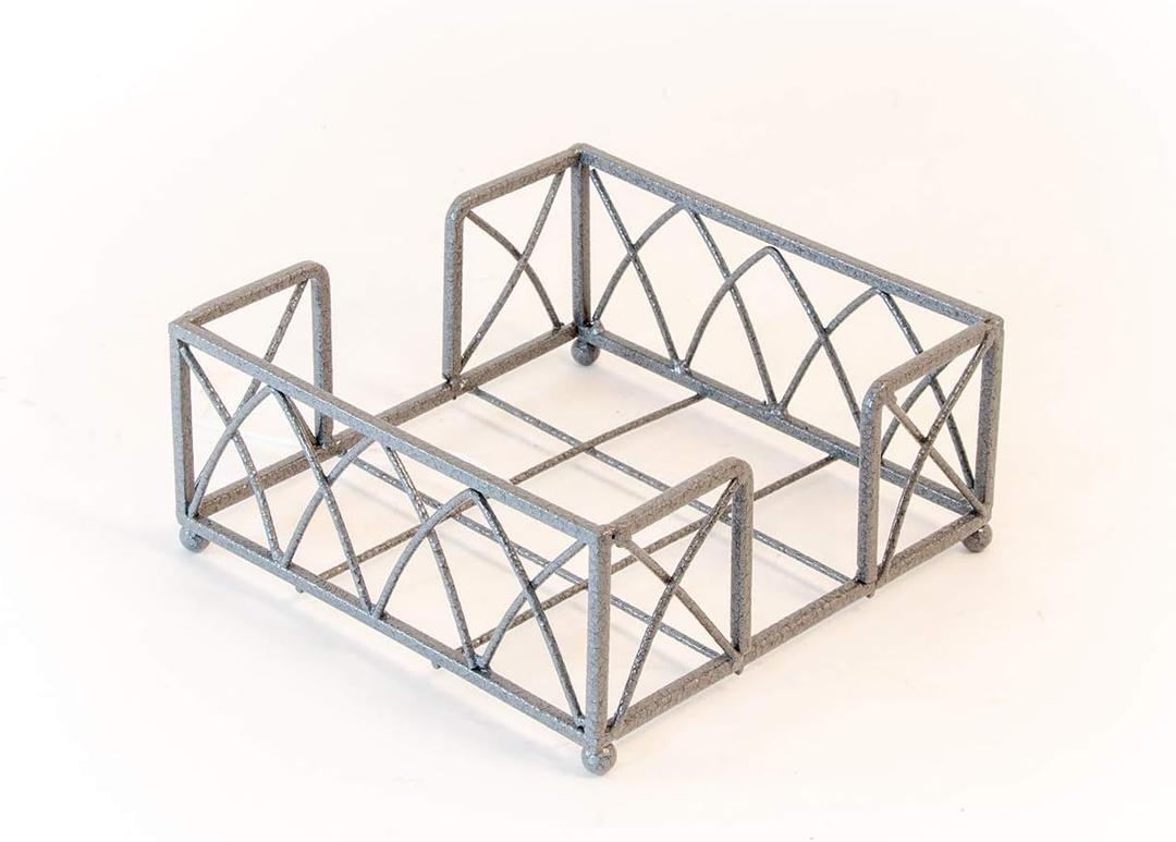 Boston International BID211 Arch Design Cocktail Napkin Holder Caddy, 5.5 x 5.5-Inches, Pewter