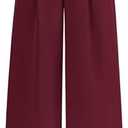 KIRUNDO Wide Leg Dress Pants for Women High Waisted Office Work Trousers Business Casual Slacks Button Flowy Palazzo Pant S