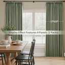 100% Blackout Sage Green Linen Curtains Pinch Pleated Green Blackout Curtains 84 Inches Long for Bedroom Living Room Memory Shaped Thermal Insulated Pinch Pleat Drapes with Hooks Rings Clips 7FT