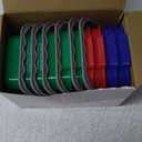 Roshtia 6 Pcs 3 Quart Cleaning Bucket Small Sanitizing Square Bucket Detergent Pail for Home Commercial Restaurant Kitchen Office School(Red, Blue, Green)