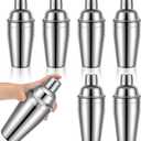 6 Pcs Stainless Steel Cocktail Shaker 18.6 oz Professional Martini Mixer Shaker with Built-in Strainer, Bar Drink Mixer Bartending for Bar Party Home Drink Mixing Tool (Silver)