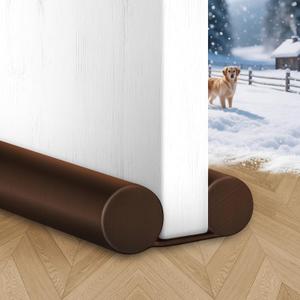 MAXTID Brown Large Door Draft Stopper 30 Inch for Small Size Bedroom Door, Fits 0.5 to 1.7" Gaps Under Door Draft Noise Blocker Large Gap Stoppers(30" Doors)