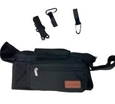 Momcozy Black Universal Stroller Caddy Organizer with Insulated Cup Holders