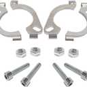 2 Packs 2.5 inch Split Flange Repair Kit, 2 Bolt 2.5"/63.5mm Exhaust Flange Flat Oval Split Flange Repair Replacement Kit