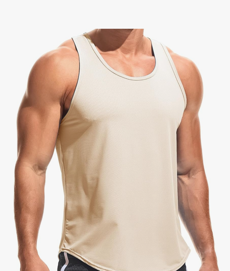 AIMPACT Mens Workout Tank Tops Dry Fit Gym Sleeveless Y-Back Muscle Fitness Bodybuilding Tank Shirts, L