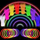 Glow Sticks Bulk Party Favors 100 Pack 8" Glow in the Dark Party Supplies Light Up Neon Party Decorations Glow Necklaces Bracelets for Kids Adults Birthday Halloween Christmas Easter Valentine Wedding