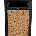 Alpine Industries Rugged 40-Gallon All-Weather Outdoor Recycle Bin Trash Can Container (Without Ash Tray, Stone Panels) (B07CY63BNT)