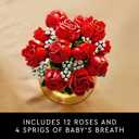 LEGO Botanicals Bouquet of Roses Artificial Flowers - Fake Red Roses Building Set for Adults, Ages 18+ - Gifts for Anniversary for Women & Men - Home Decor for Table Display - 10328
